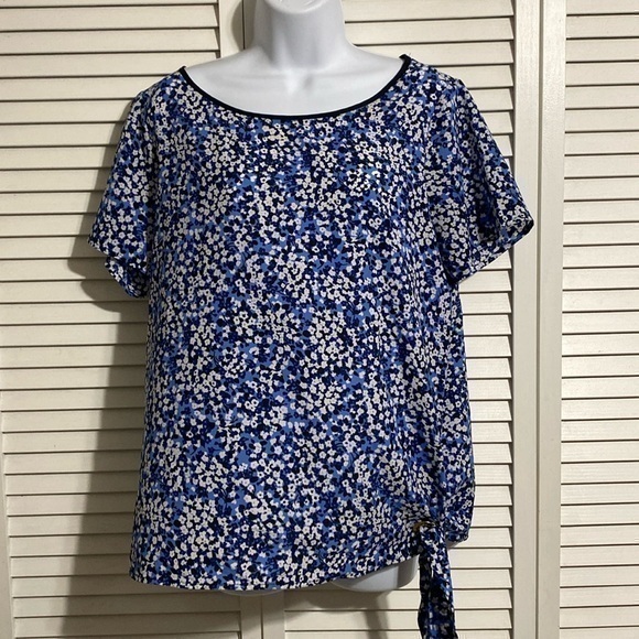 Michael Kors Ditsy Floral Blue & White Blouse - Picture 1 of 7